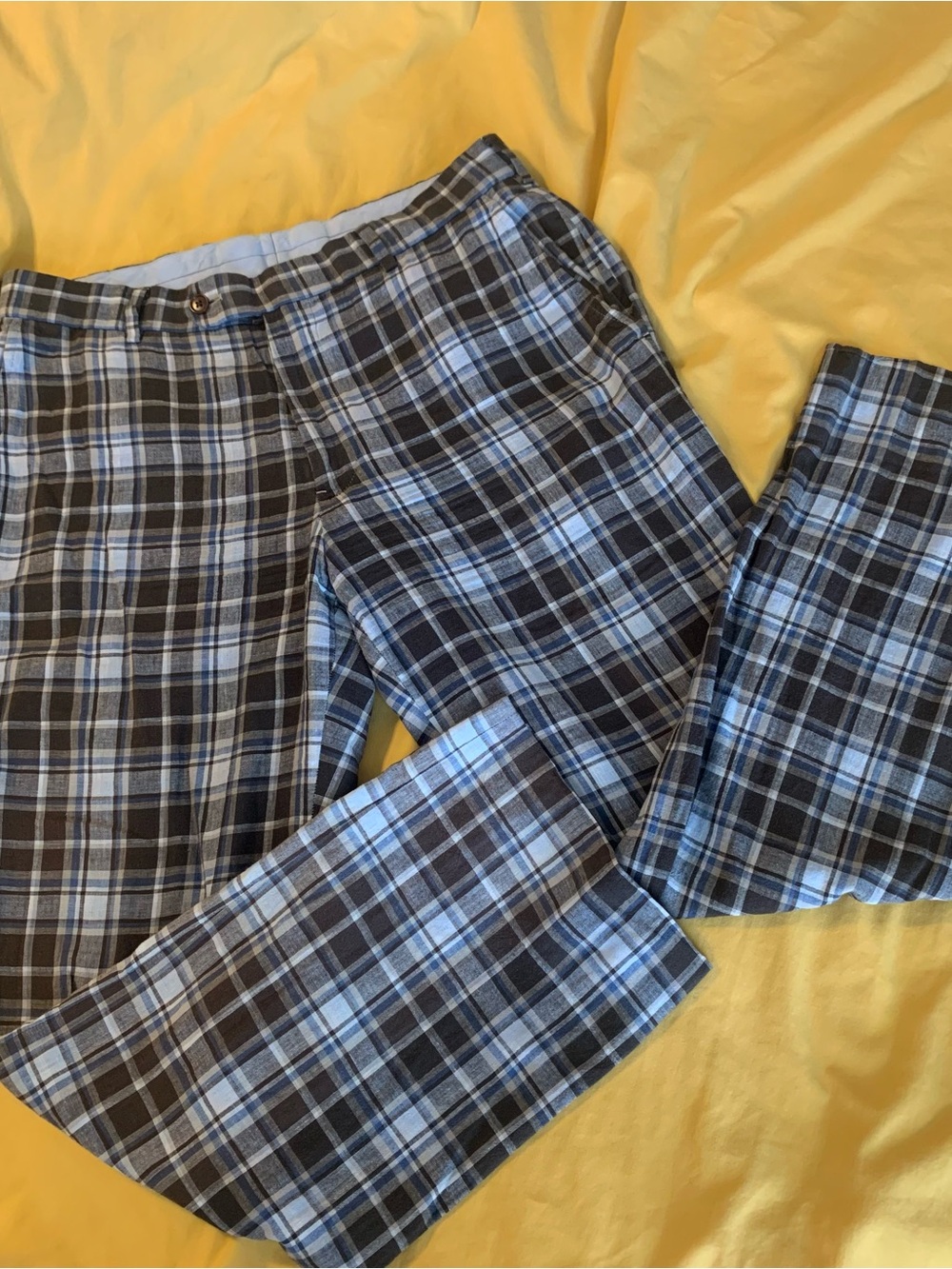 Brooks Brothers Blue/Brown Plaid Men’s Dress Pants Sz 34x30